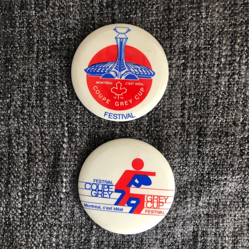 Vintage 1979 Grey Cup Montreal Buttons Pins CFL